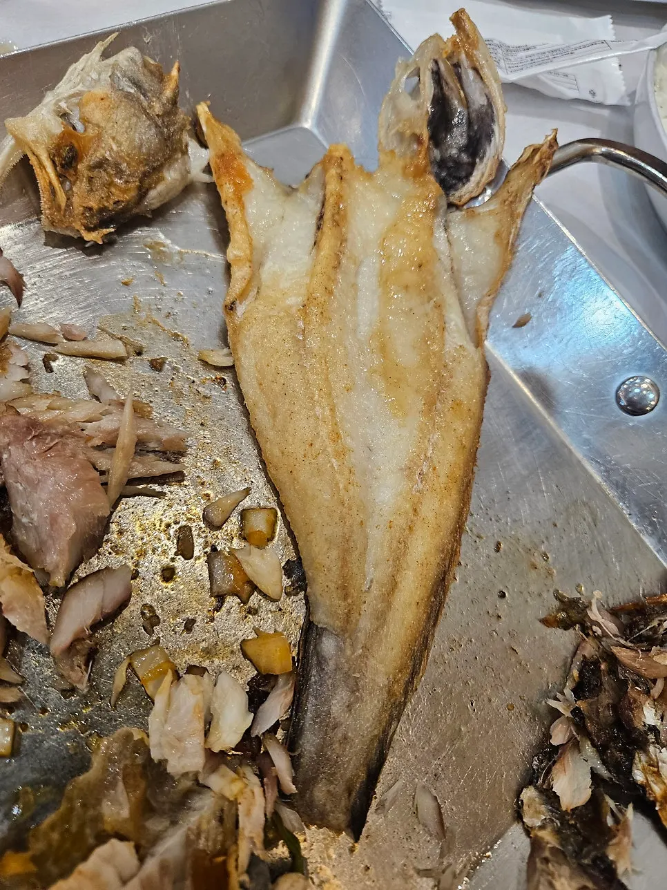 Golden-brown seasonal grilled fish spread
