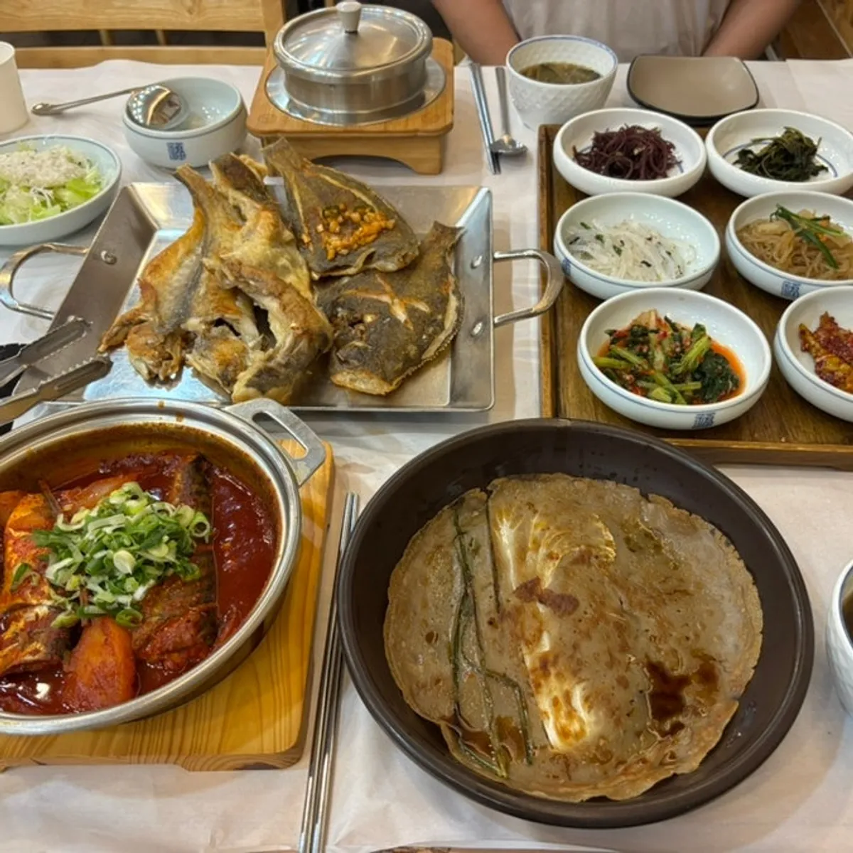 The seasonal grilled fish set for two with added braised mackerel