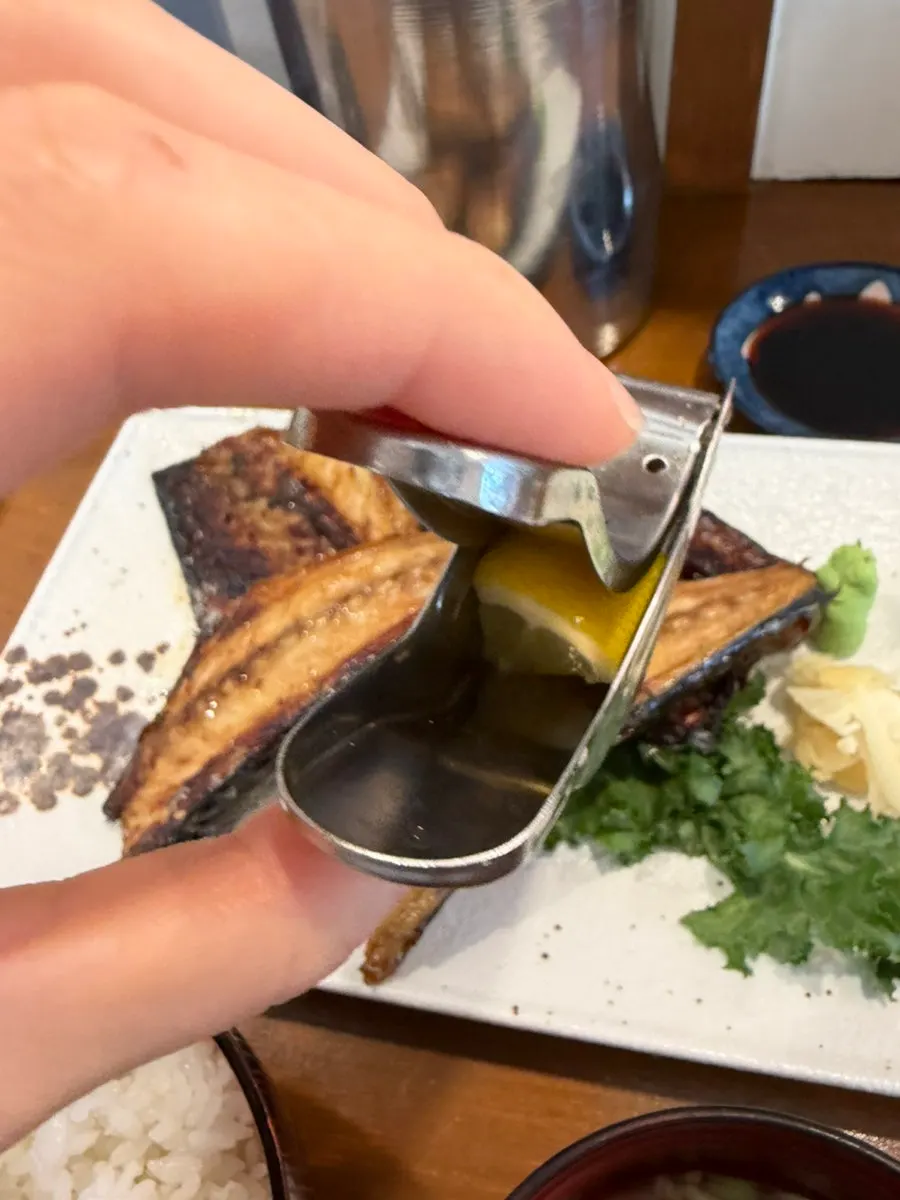 Miso-grilled mackerel served with lemon