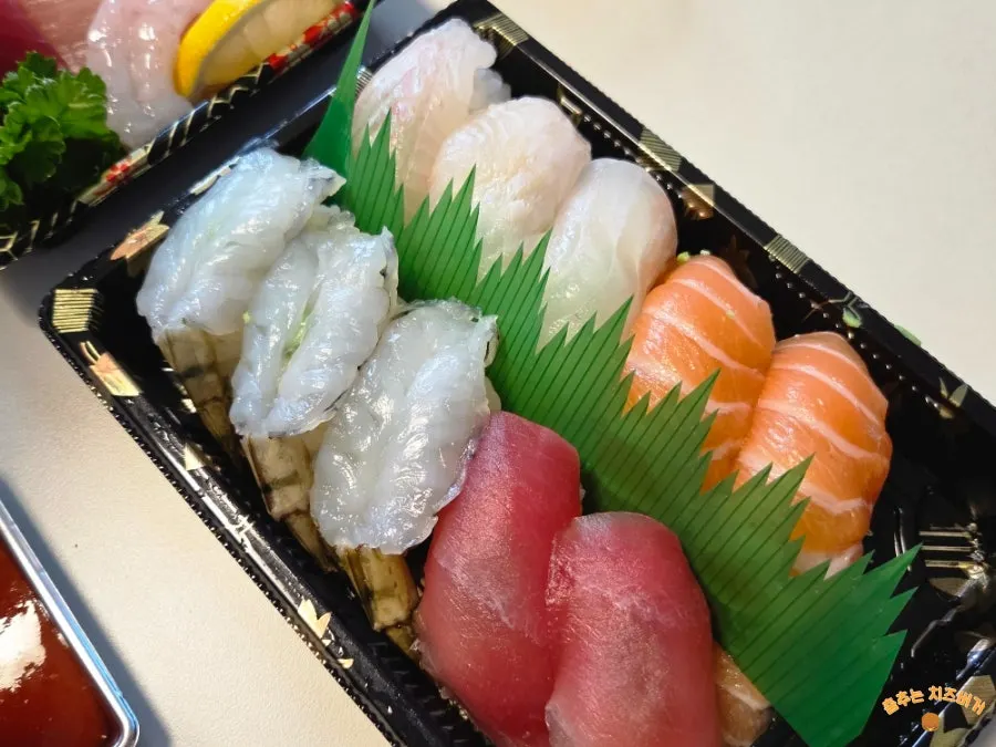 Neatly packed special mixed sushi