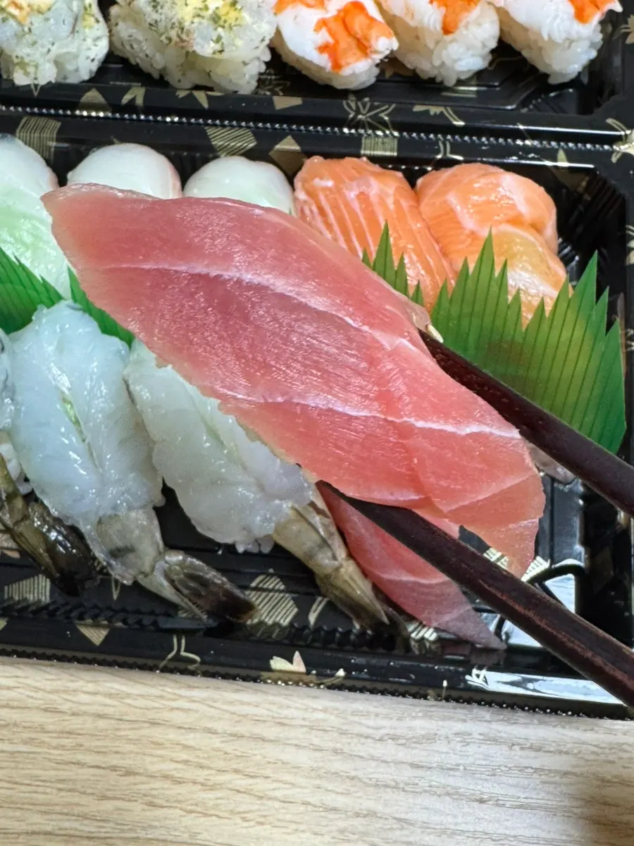Close-up of the special sushi pack