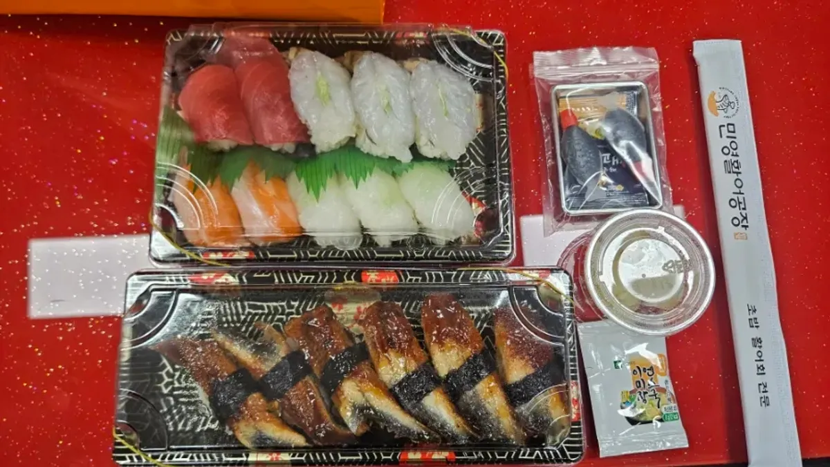 A tray of takeout special assorted sushi 10p