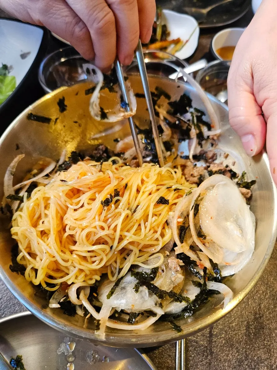 Bibim guksu received through the review event