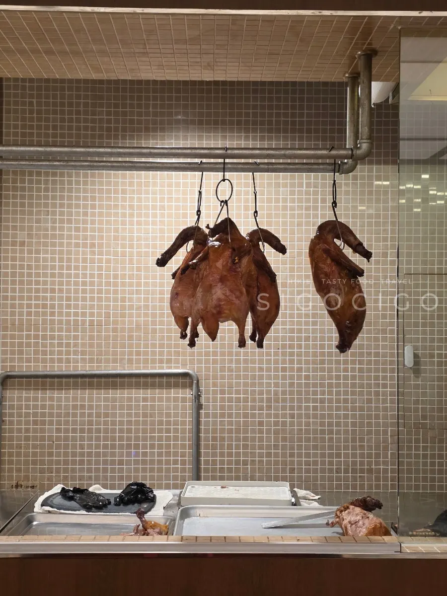 붉은 벨벳 소파와 천장 조명이 있는 홀
