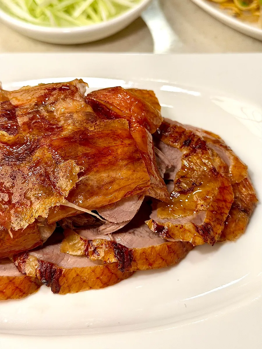 A plate of Mirim Yangjang's half Peking duck