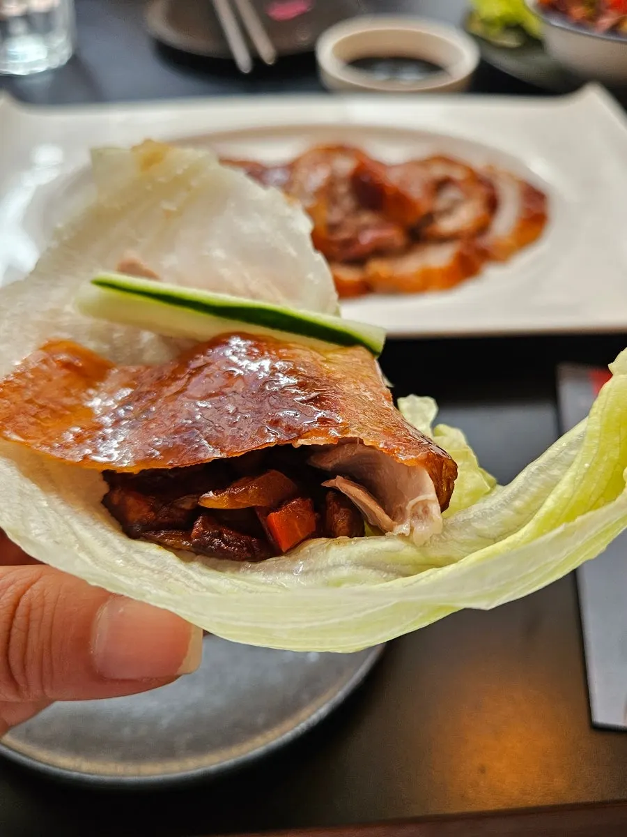 A finished duck wrap