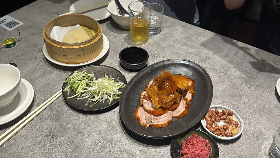 Plate of crispy-skinned Peking duck