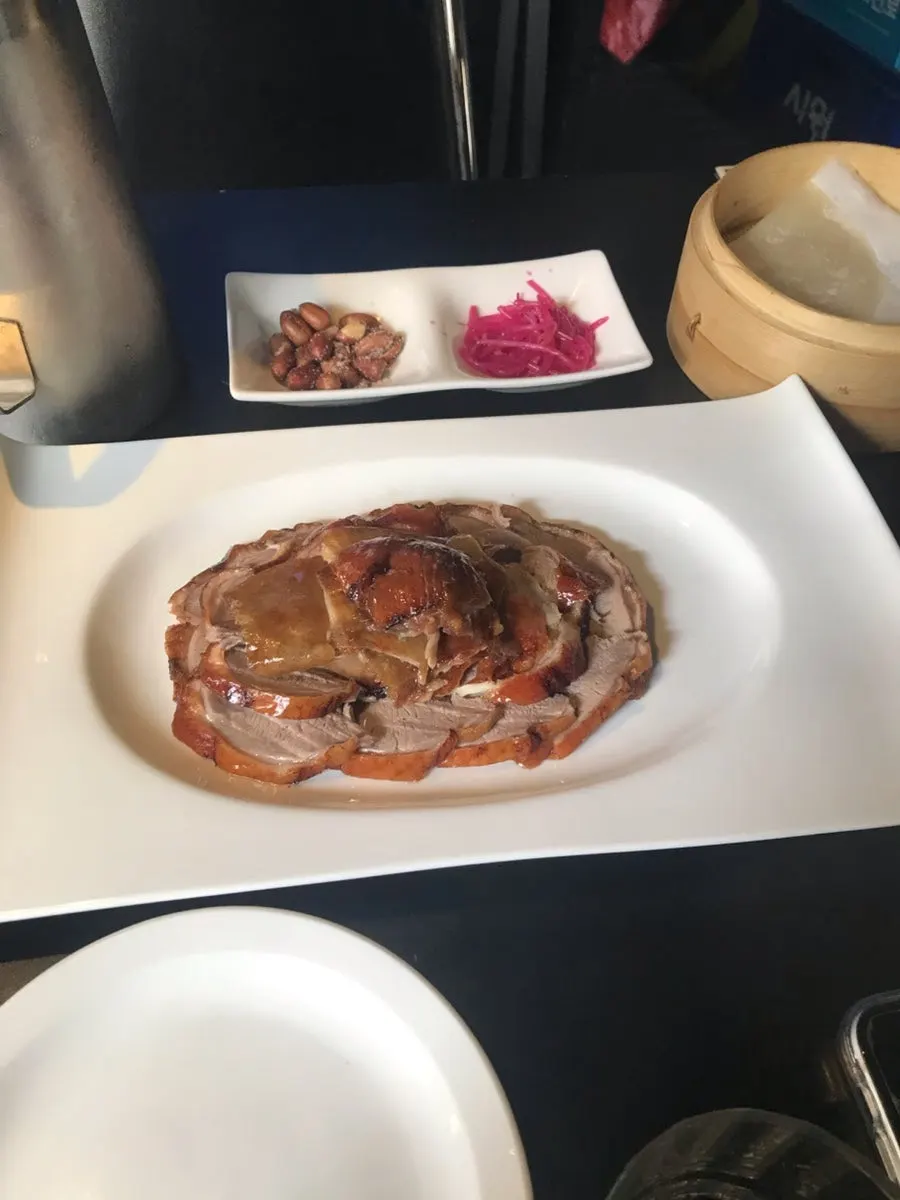 A plate of ordered Peking duck