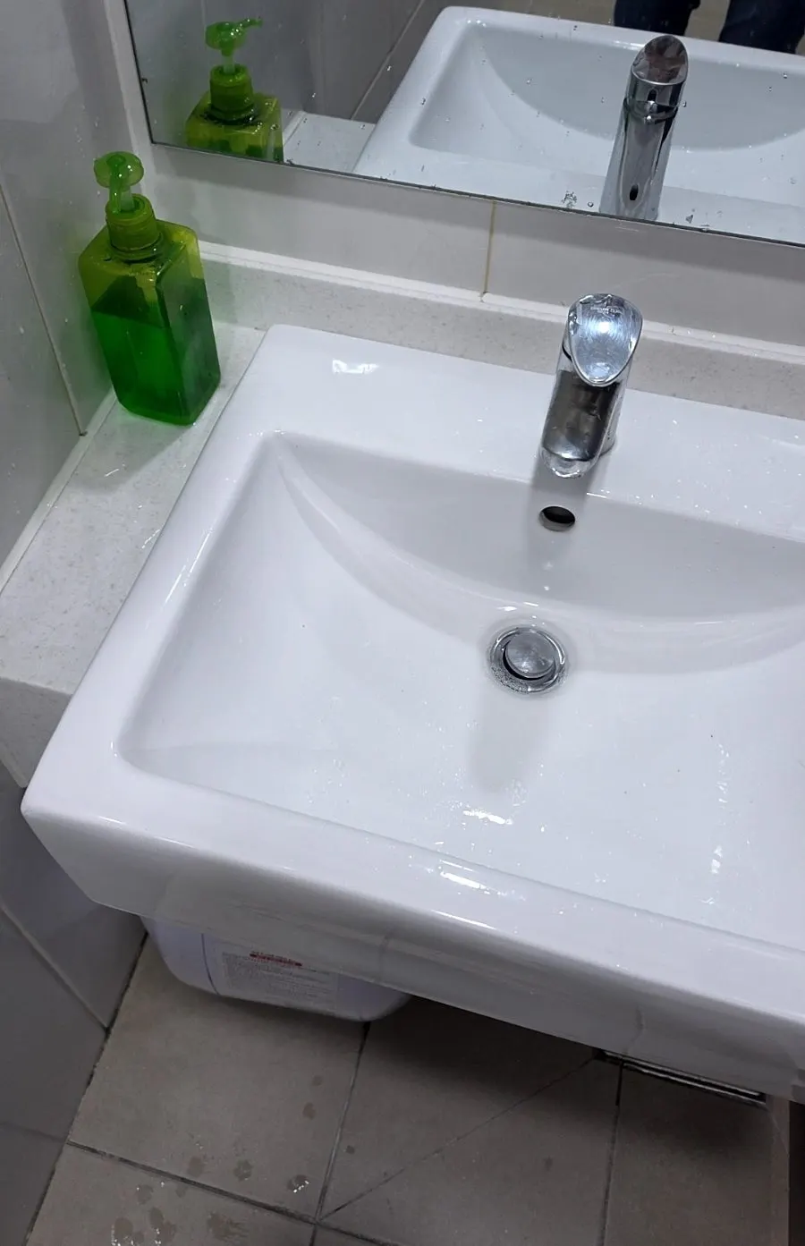 Clean restroom sink