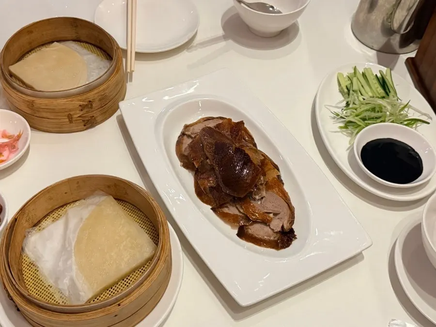 Half Peking duck served on a plate