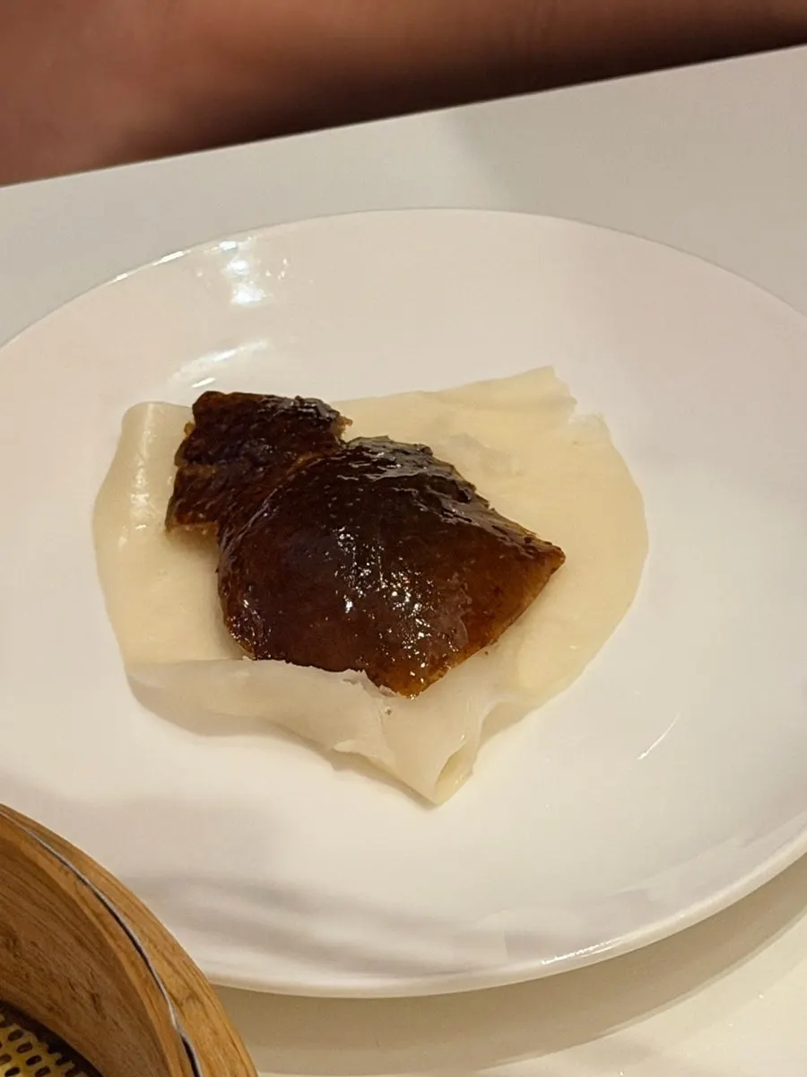 A finished Peking duck wrap
