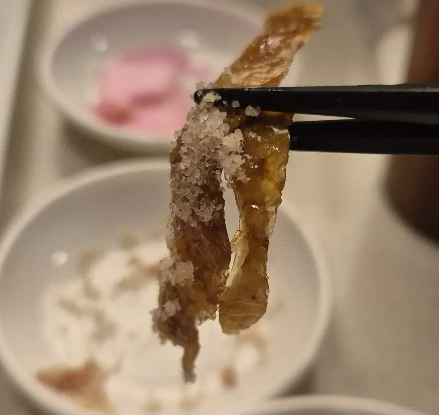 Egg noodles served alongside the Peking duck
