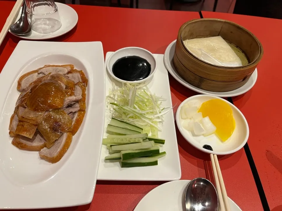 Glistening plate of half Peking duck