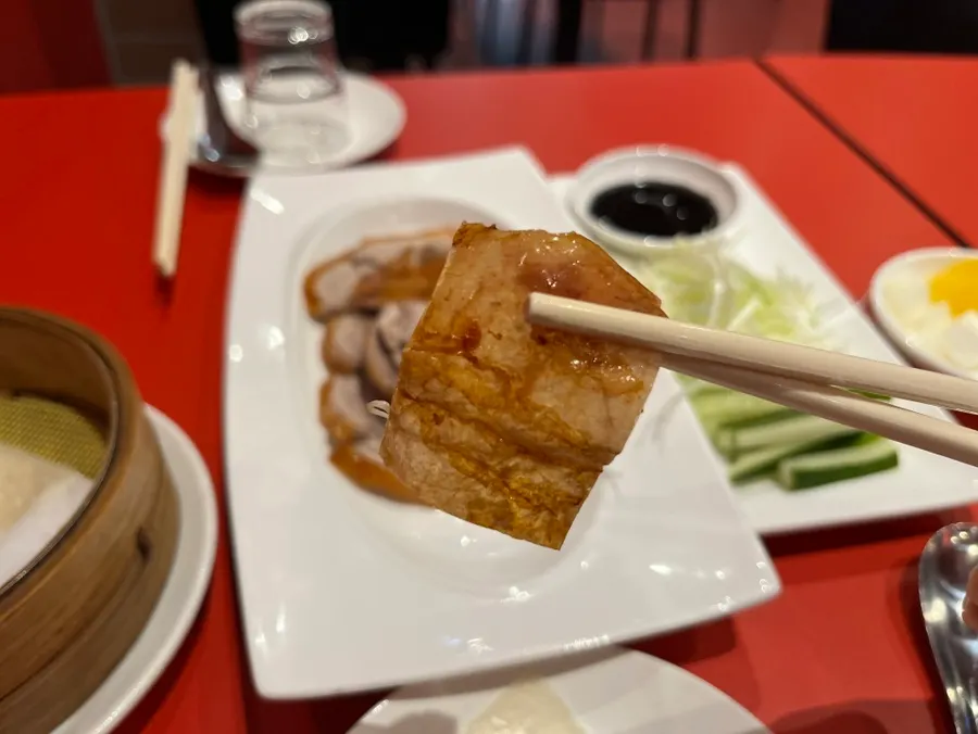 Peking duck pancake rolled up with special sauce