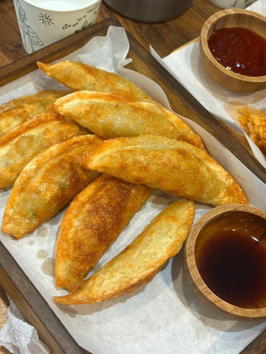 Mini donttang and chitang dipped in sauce