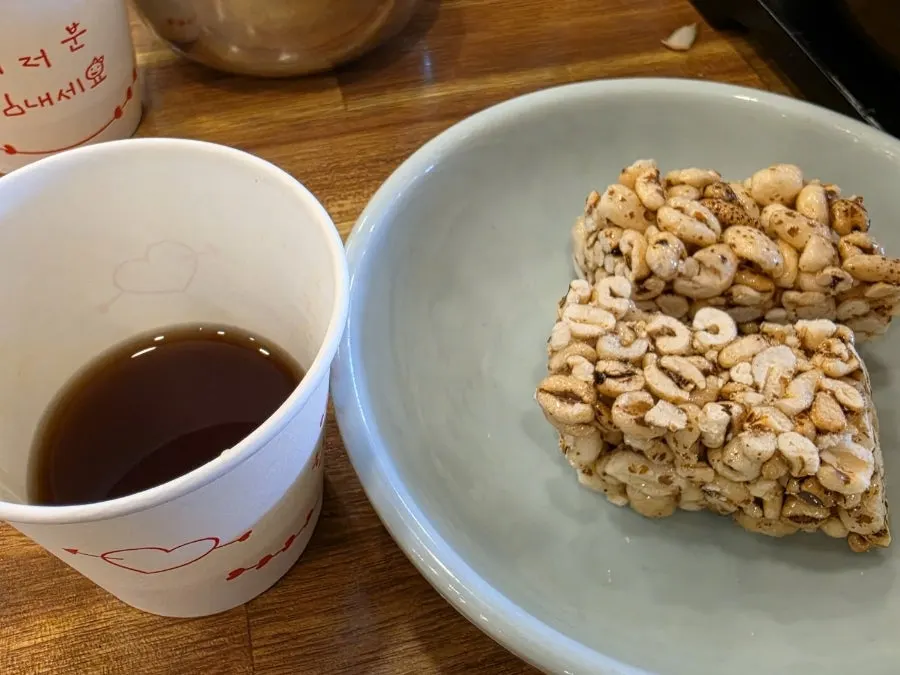 Purple sweet potato heart-shaped puffed rice snack received from the receipt review event