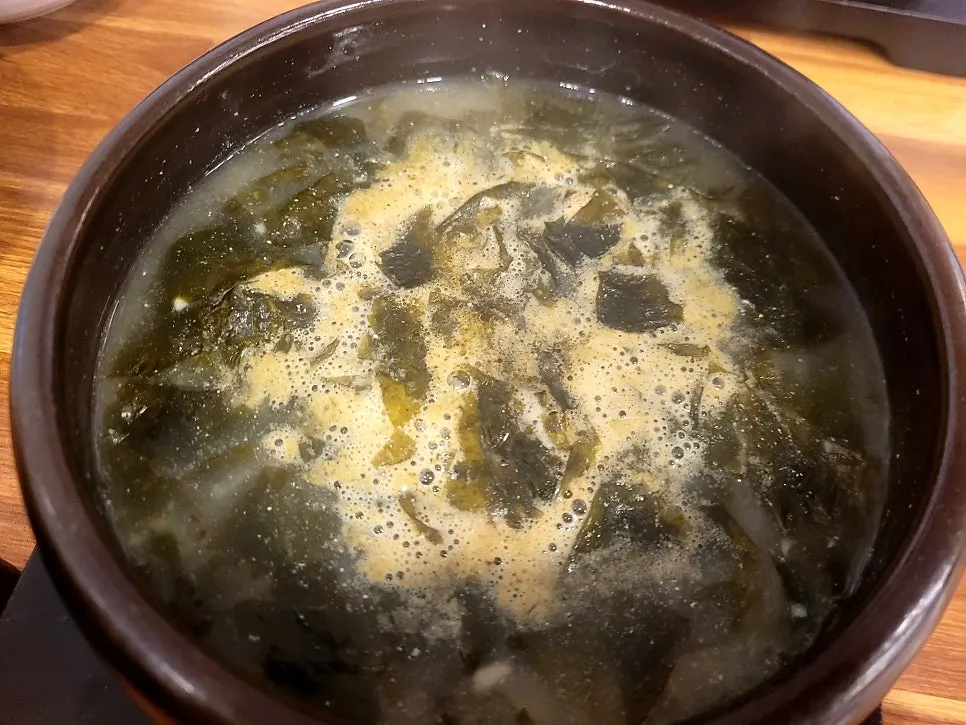 Beef seaweed soup ordered for the toddler