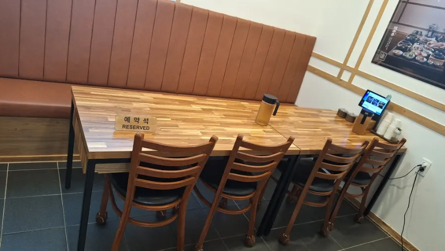 Table set up in a private room for family gatherings