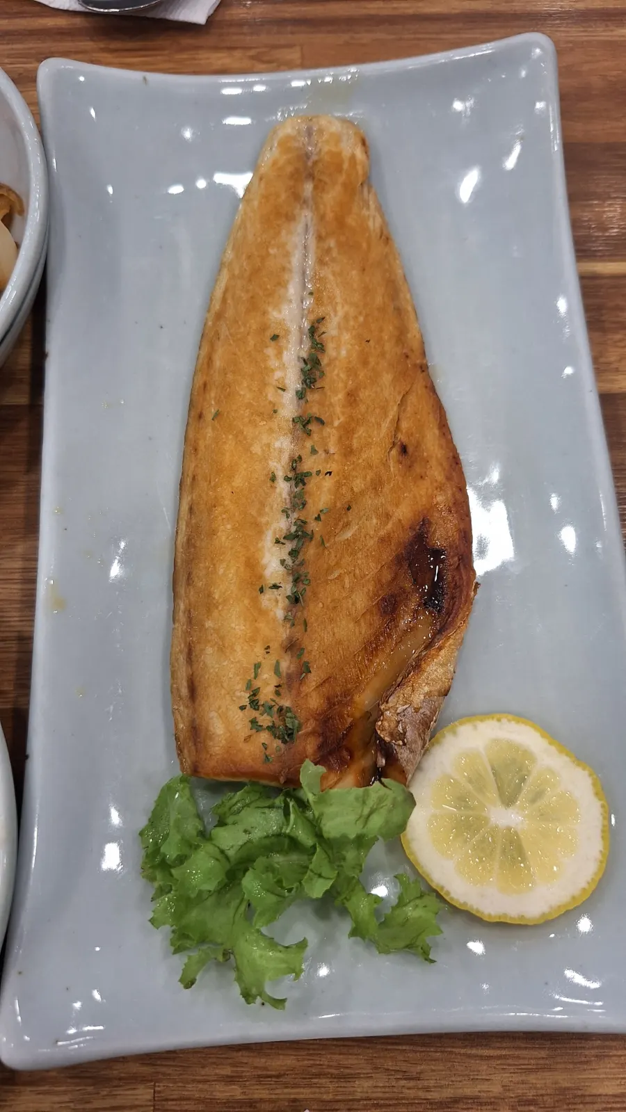 Boneless filleted grilled mackerel