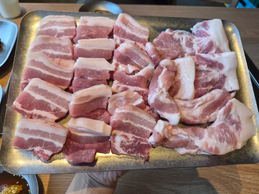 Raw meat sliced and ready for grilling