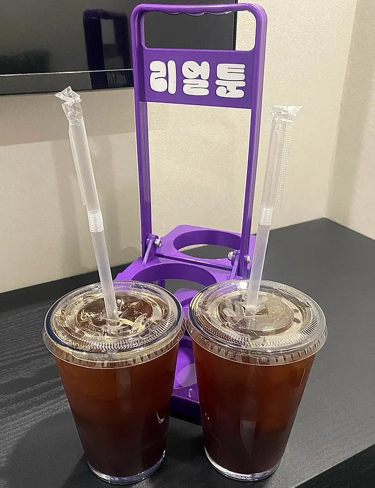 Iced Americano enjoyed in the room