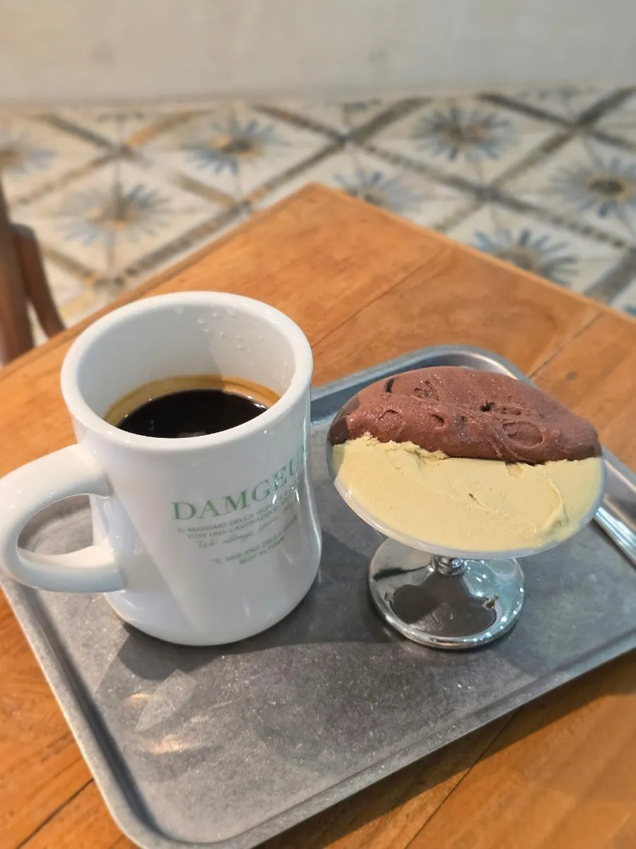 Gelato and Americano dessert pairing