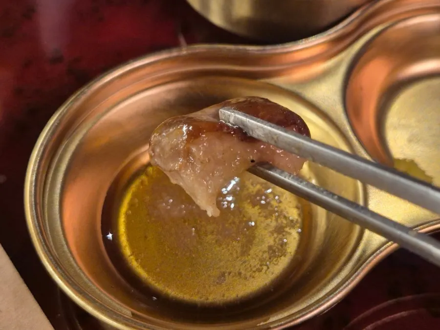 Marchang dipped in sesame oil salt