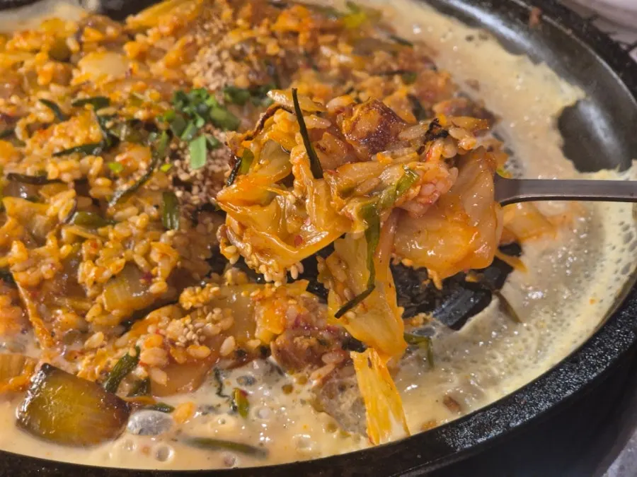 Perilla oil kimchi fried rice cooked with marchang