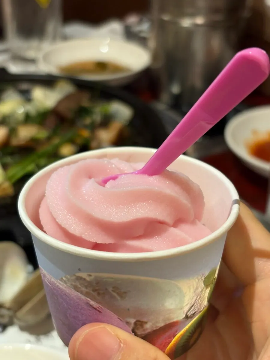 Self-serve ice cream machine near the entrance