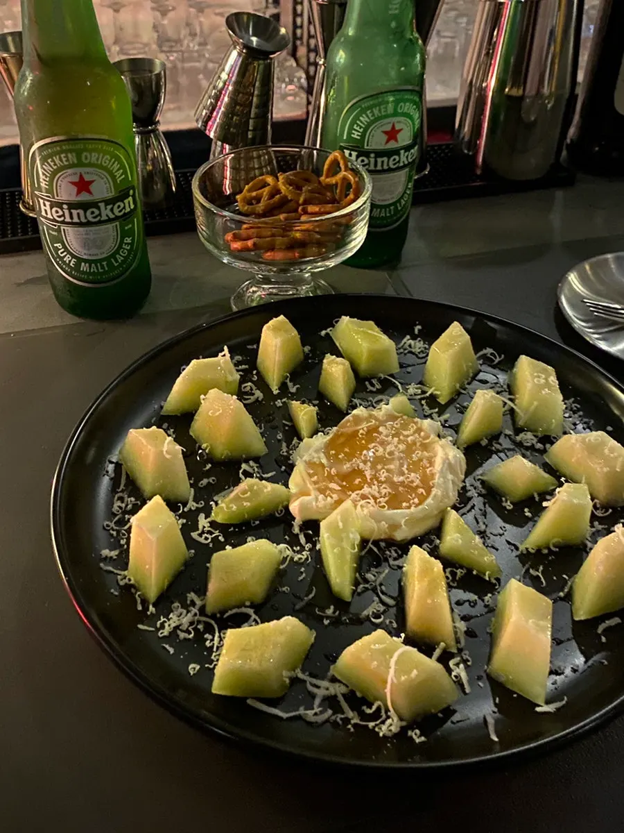 Plate of Mixed Table's signature kaymak & melon