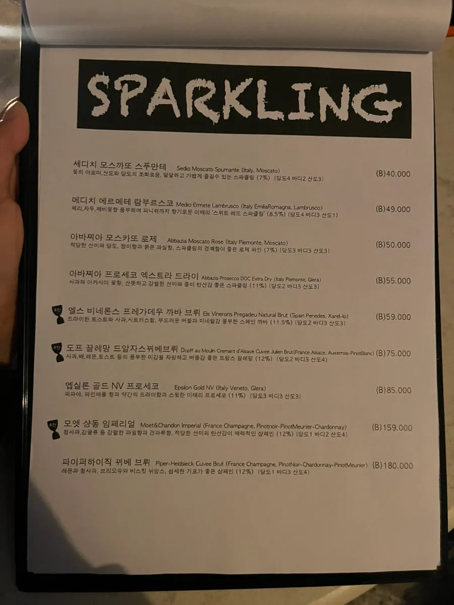 Another page of the Mixed Table menu