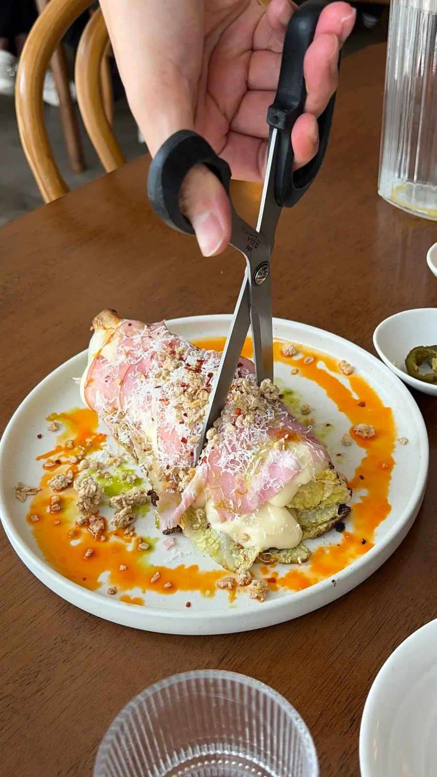 Salad plate showing the crisp texture of napa cabbage