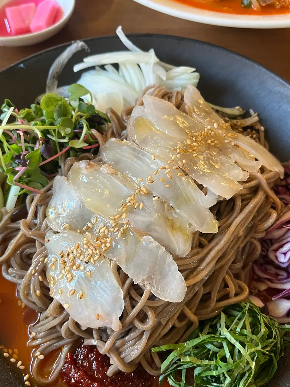 Flounder tossed in spicy-tangy sauce