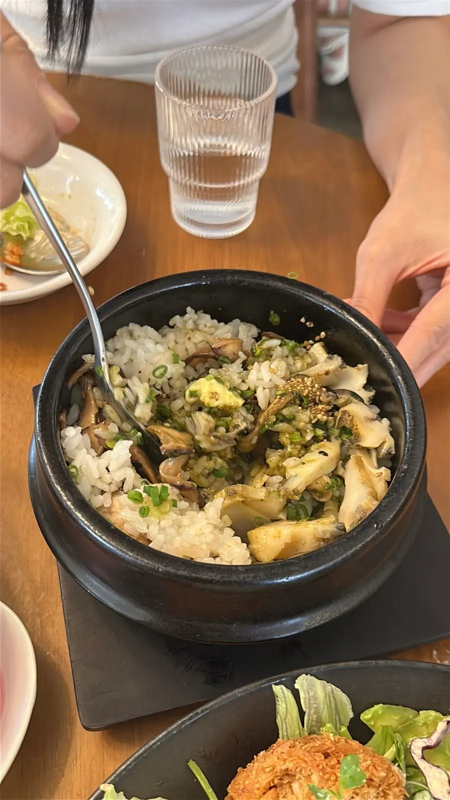 Butter-coated grains of rice from the abalone pot rice