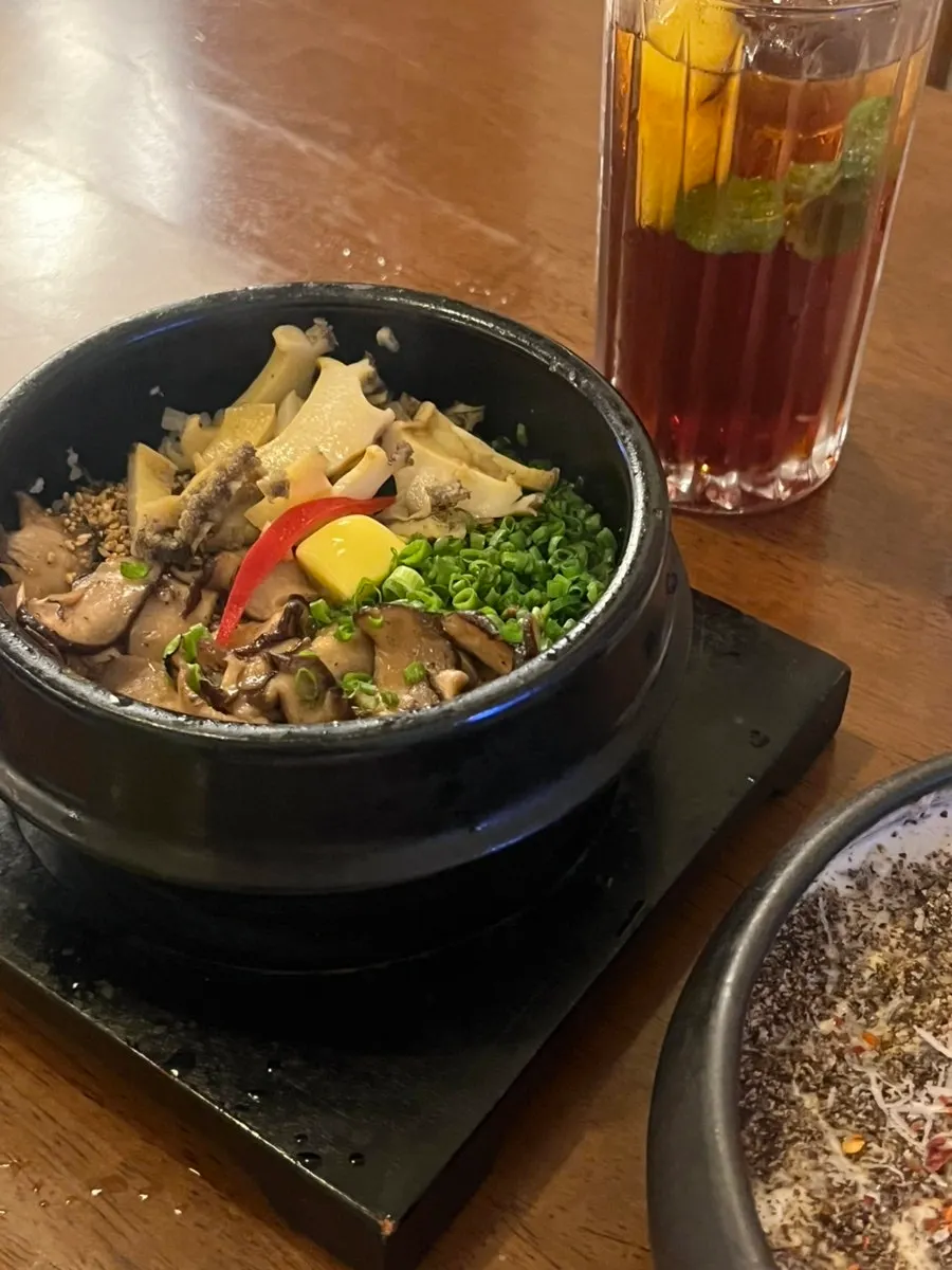 Pot rice scooped into a bowl