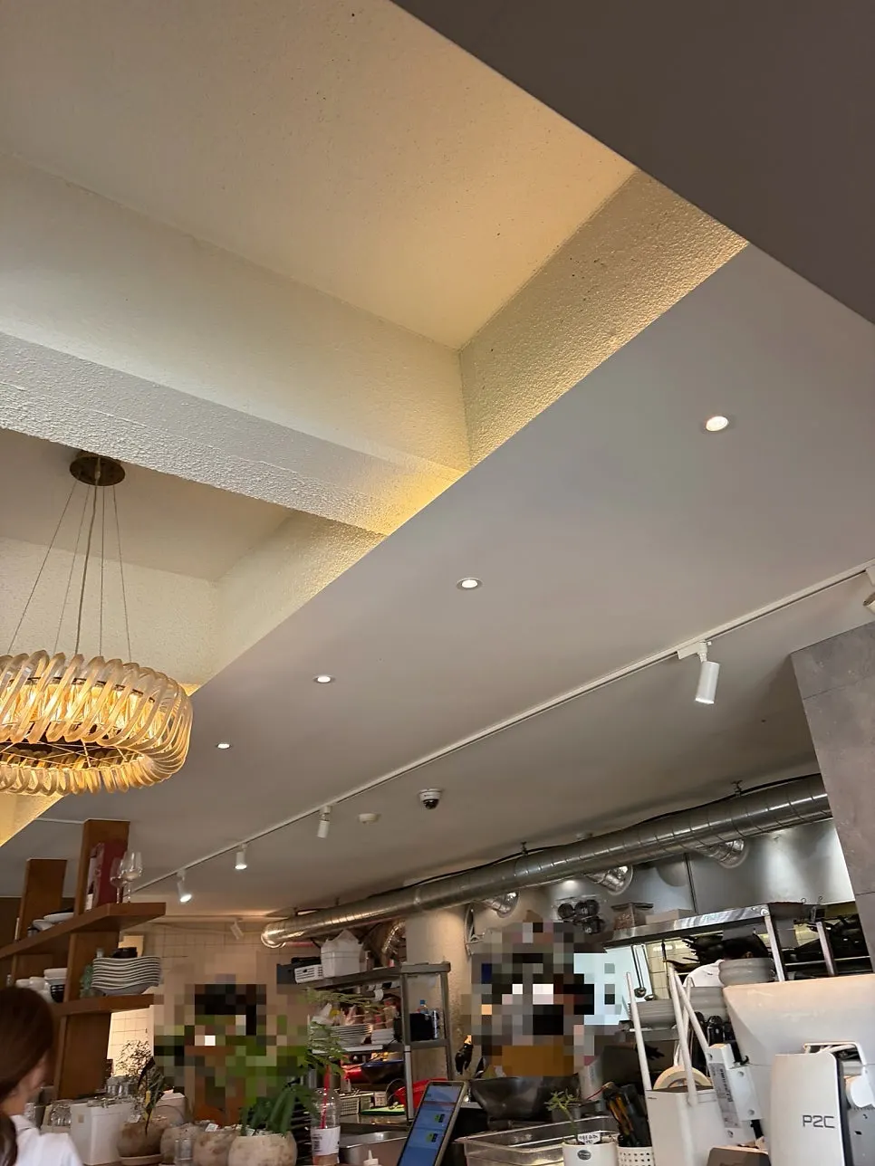 Open kitchen with visible cooking area at Moa Gangnam