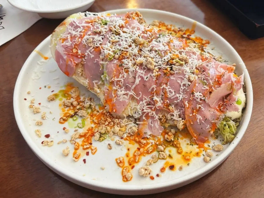 The three dishes ordered at Moa Gangnam