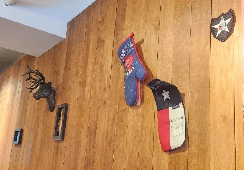 Texas-themed decor inside the restaurant