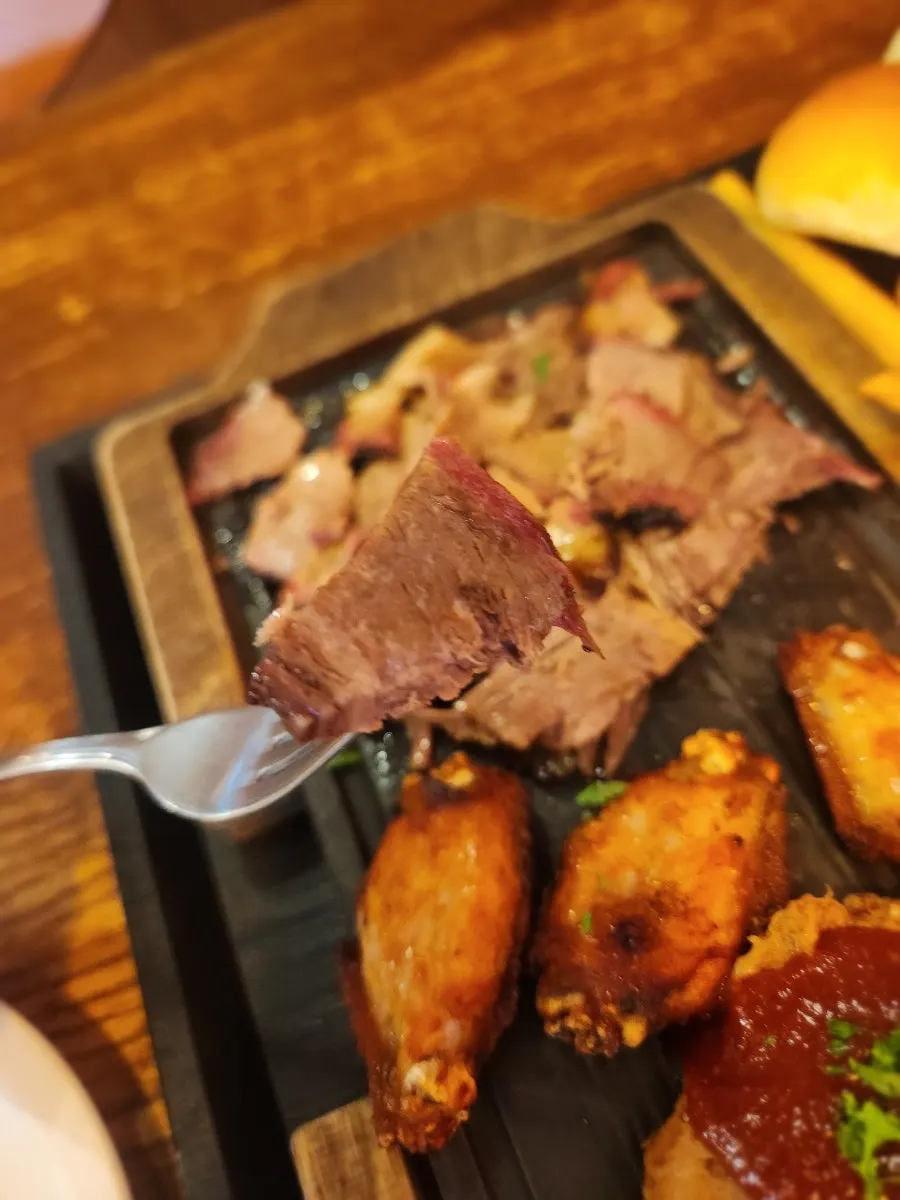 A slice of brisket cut first