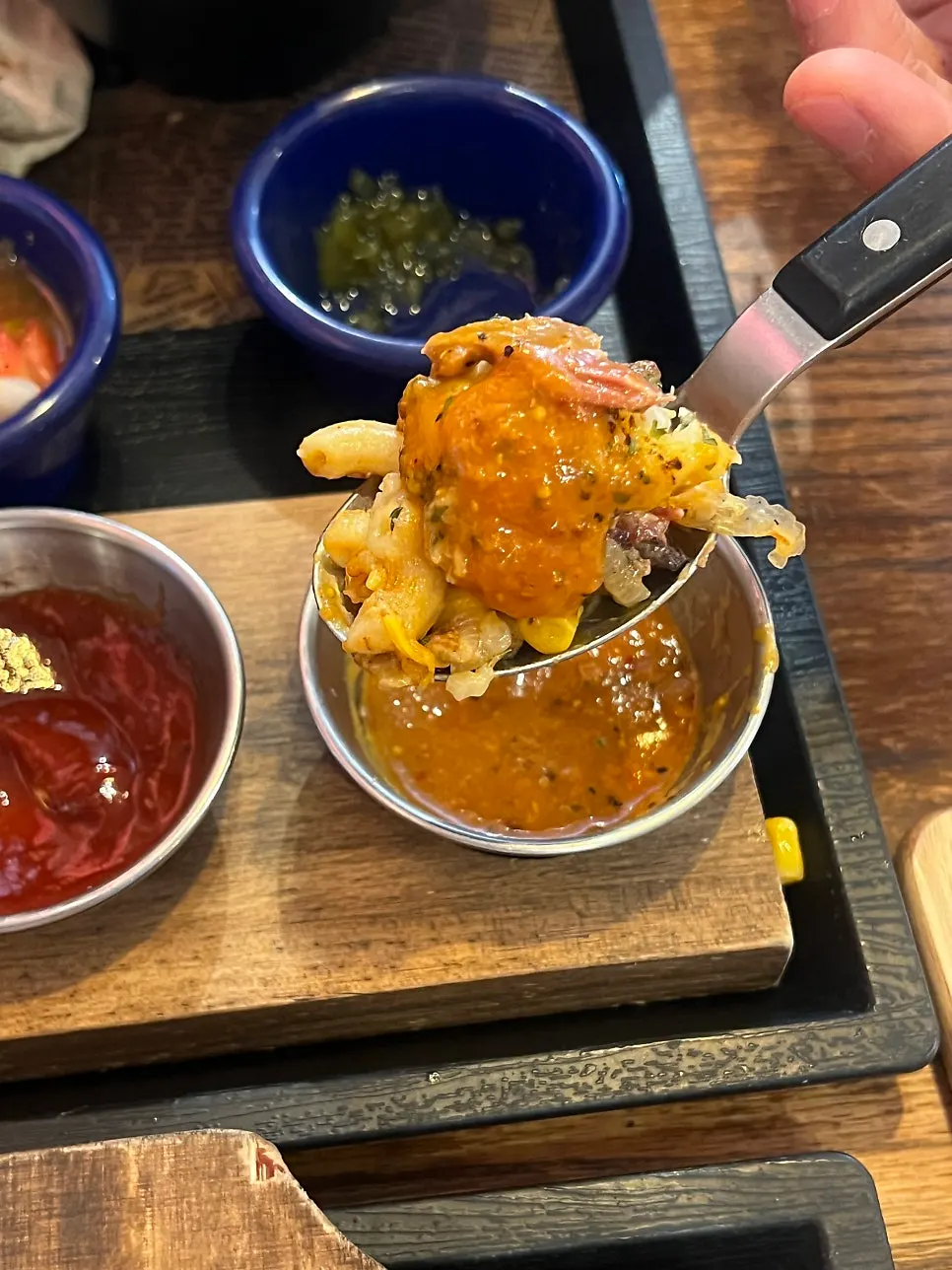 Lobster dish with corn cheese and pasta noodles