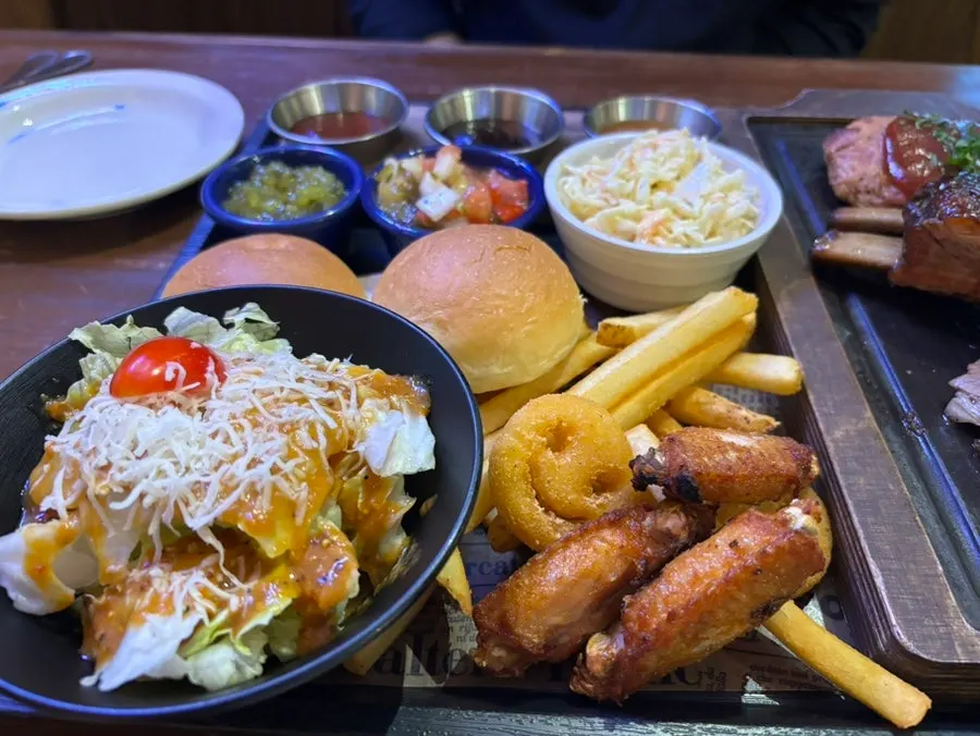The platter on the table after finishing the meal