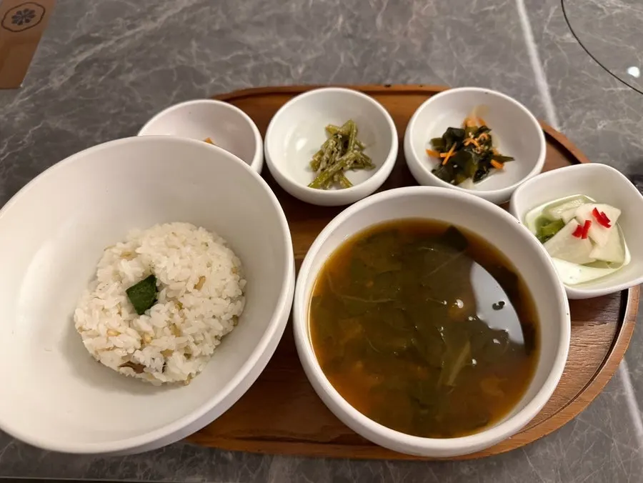 Table with extra bowls and chopsticks set out for sharing