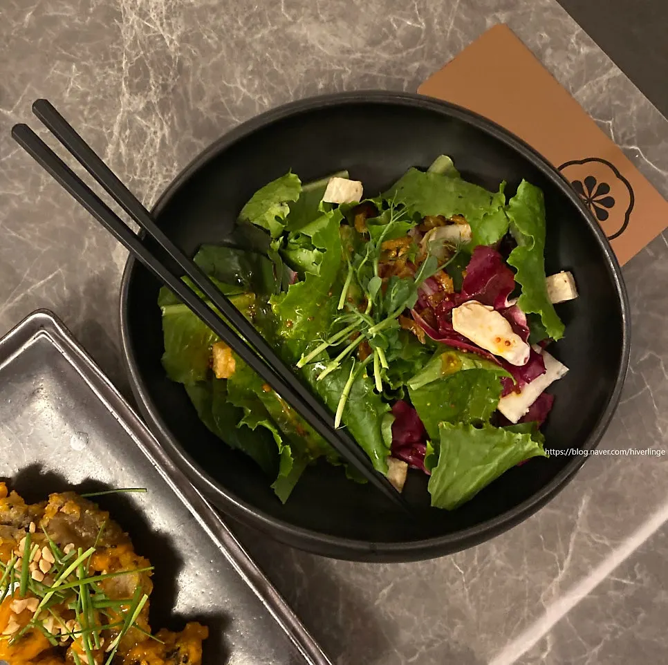 Korean salad with soy sauce dressing