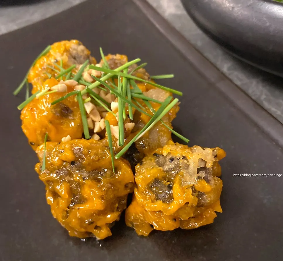 Crispy-outside, tender-inside fried shiitake mushroom dish
