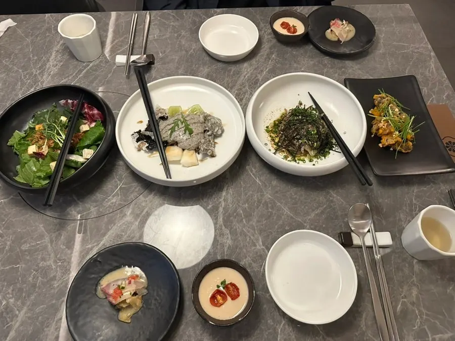 Assorted side dishes served with the set menu