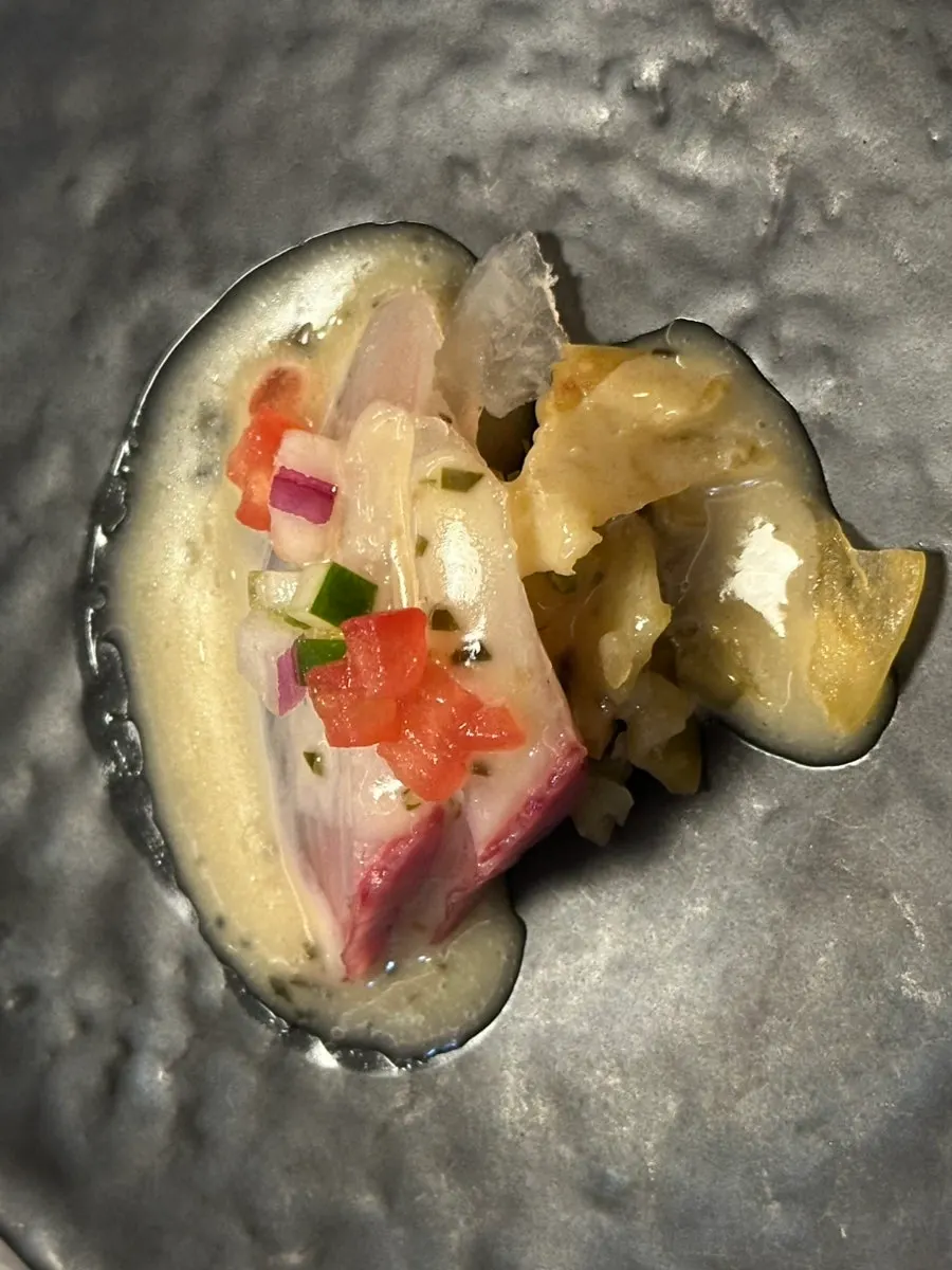 Seasonal grilled amberjack dish