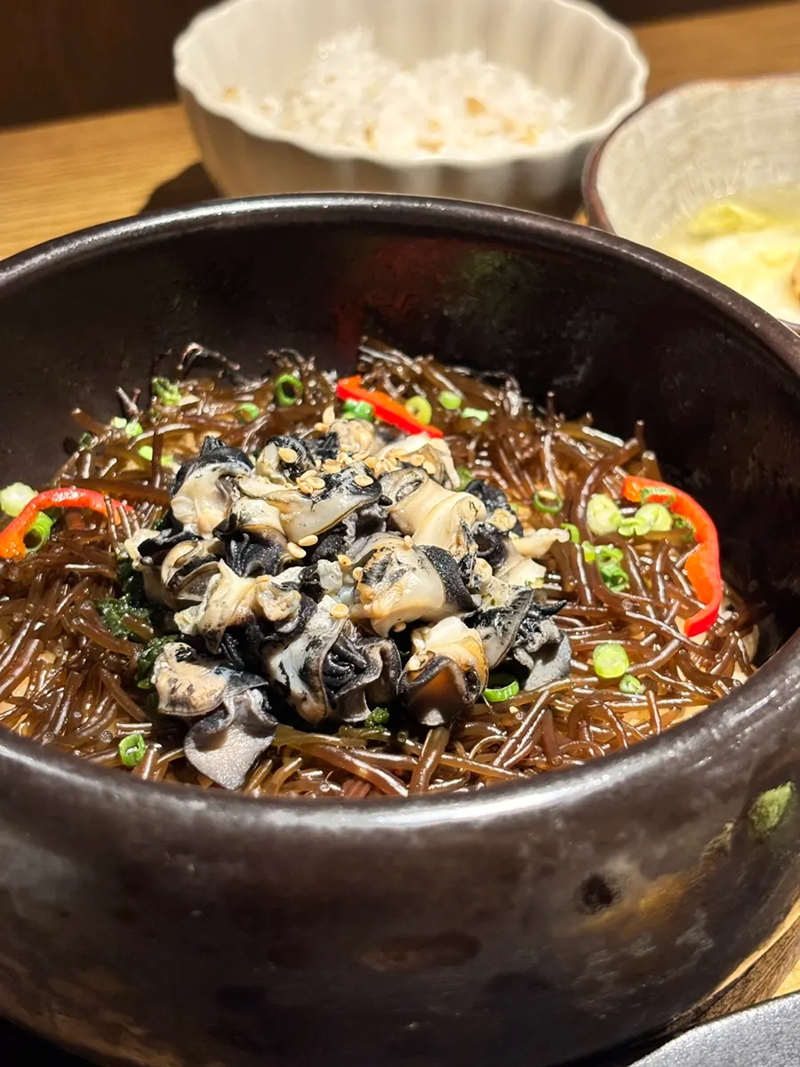 Plate of trimmed grilled abalone