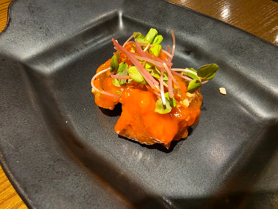 A plate of spicy mushroom gangjeong at Modam Urban