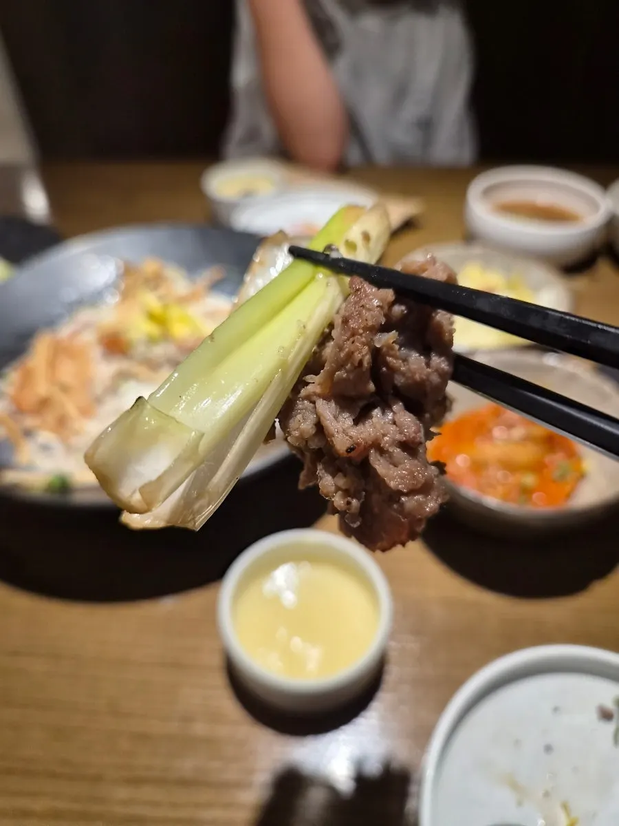 Bulgogi and rice shared with the kid