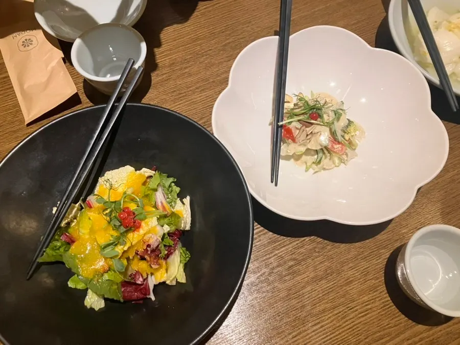 Plate of flounder sashimi with pickle ceviche